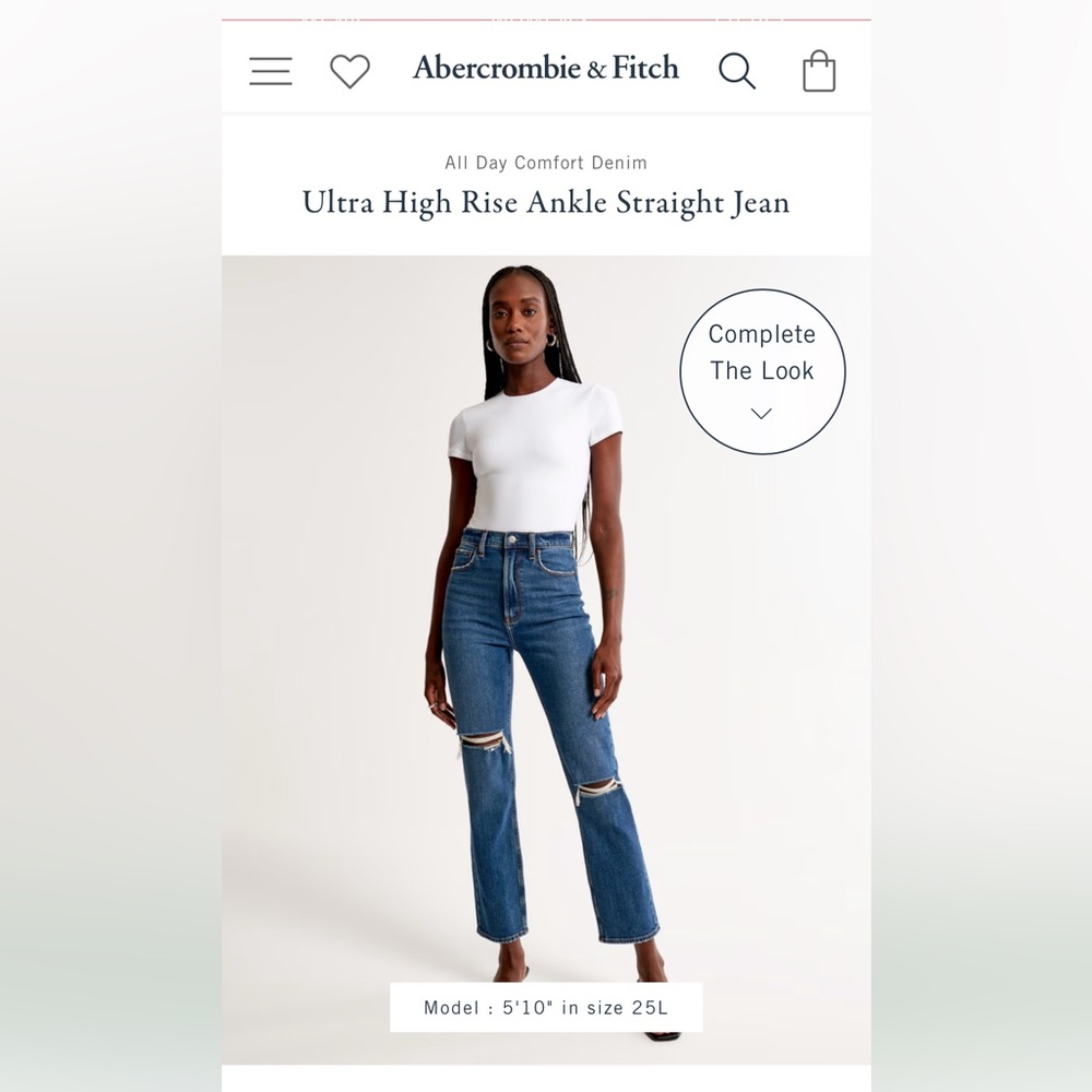 Abercrombie & fitch The Ankle Straight and Ultra High Rise size 28